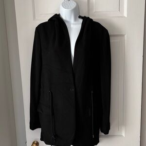 Theory Black Hooded Jacket M
